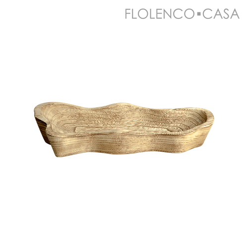 Rectangular wooden tray-Wood color