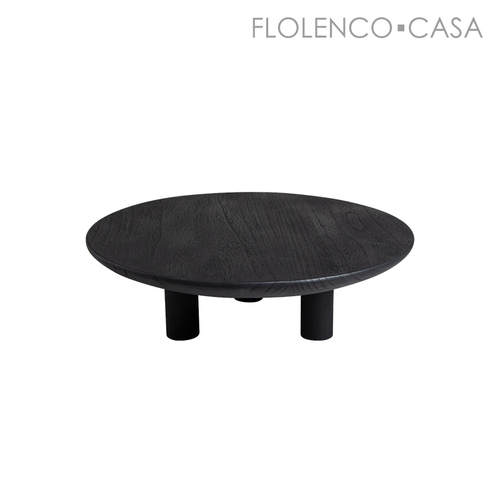 Three-legged wooden tray -black