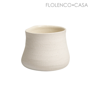 Sand-faced pottery vase white B