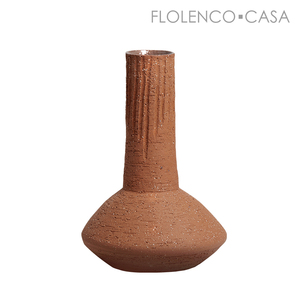 Long-necked coarse pottery vase A