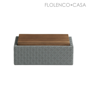 Wooden lid Decorative Box Grey -B