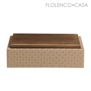 Wooden lid Decorative Box Brown -A